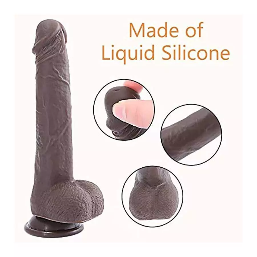 8.5" Thrusting Dildo Vibrator Sex Toys for Women,Black Realistic Dildos with Remote Control for Anal Clitoral G Spot Stimulation