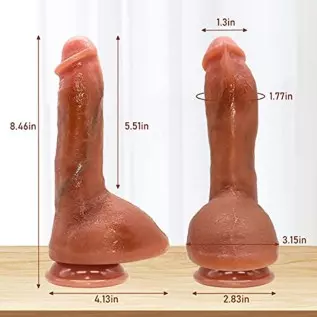Thick Lifelike Silicone Anal Dildo Adult Sex Toys for Women or Men, Strap On Harness Ultra Soft Dildo,Body Safe Huge Realistic D