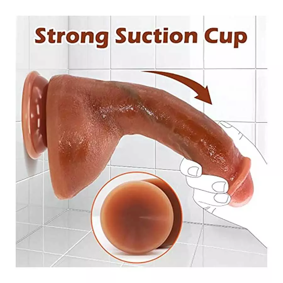 Thick Lifelike Silicone Anal Dildo Adult Sex Toys for Women or Men, Strap On Harness Ultra Soft Dildo,Body Safe Huge Realistic D