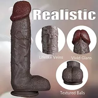 10.4'' Huge Realistic Dildo,Dual Density Liquid Silicone Giant Monster Penis with Strong Suction Cup for Women Vaginal and Anal