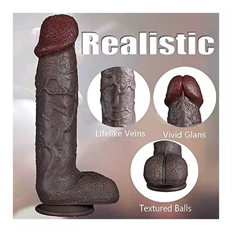 10.4'' Huge Realistic Dildo,Dual Density Liquid Silicone Giant Monster Penis with Strong Suction Cup for Women Vaginal and Anal