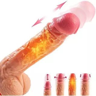 9.8'' Thrusting Dildo Vibrator with Vibrating and Heating Realistic Vibrating Dildo with Big Size Thick Vibrating Dildo for Wome