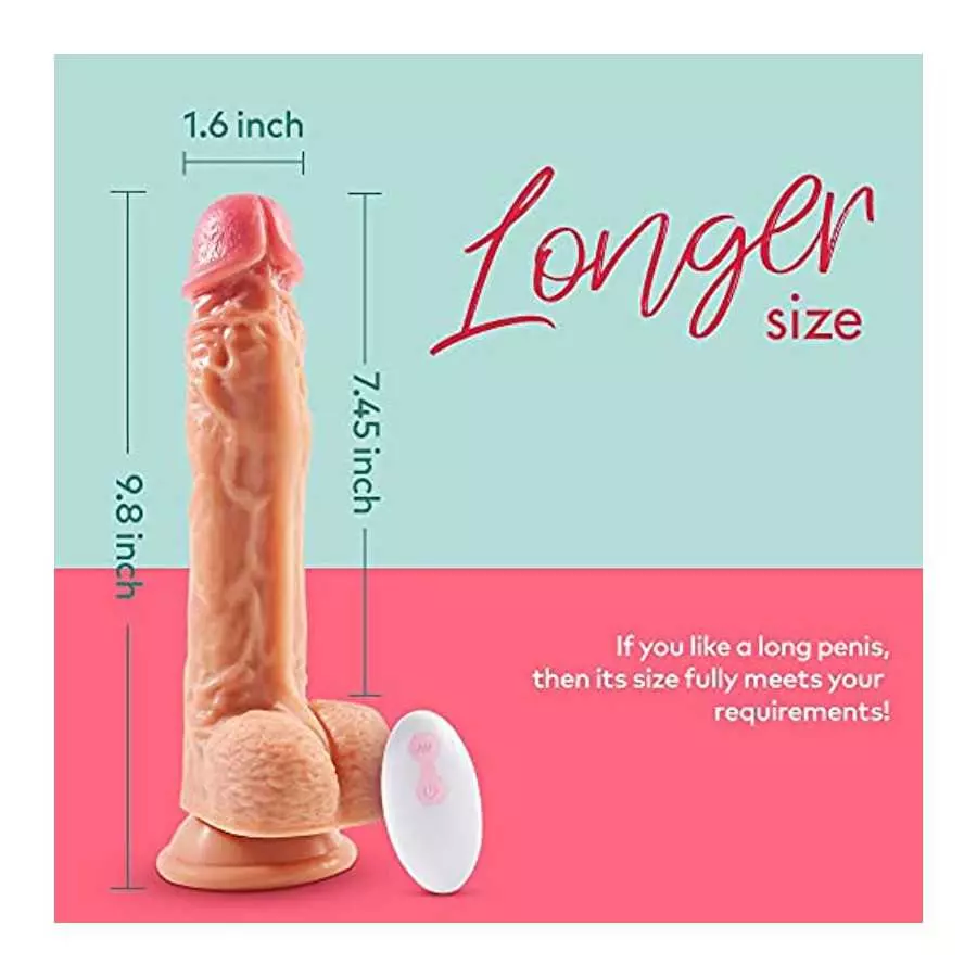 9.8'' Thrusting Dildo Vibrator with Vibrating and Heating Realistic Vibrating Dildo with Big Size Thick Vibrating Dildo for Wome