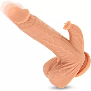 UTIMI 9.8" Realistic Vibrating Dildo Thrusting Sex Toy for Women with 5 Thrusting & 7 Licking & 360°Rotation & 7 Vibration Modes