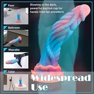 9.1in Fantasy Realistic Dildo Luminous Monster Silicone Dildo with Strong Suction Cup, Dragon Anal Plug Flexible G-spot Dildo Cl