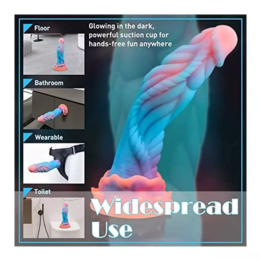 9.1in Fantasy Realistic Dildo Luminous Monster Silicone Dildo with Strong Suction Cup, Dragon Anal Plug Flexible G-spot Dildo Cl