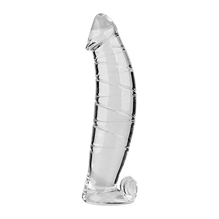 Epichao Realistic Swirl Glass Dildo Crystal Dildo Glass Wand G-spot Stimulation Stimulator with Testicles Epichao Realistic Swirl Glass Dildo Crystal Dildo Glass Wand G-spot Stimulation Stimulator with Testicles