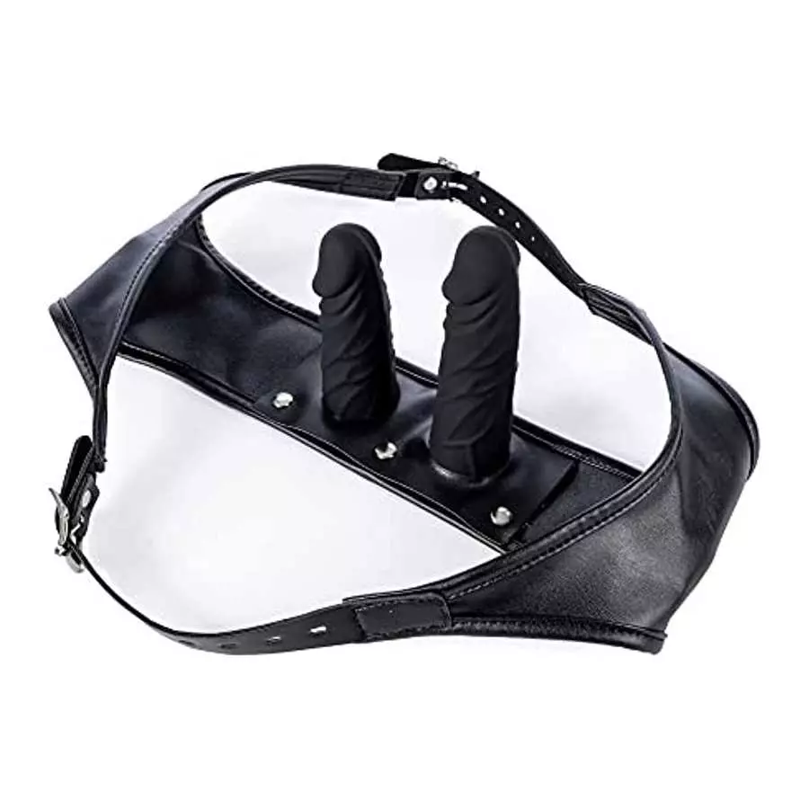 MFMYEE BDSM Silicone Dildo,Strap-On Double-Headed Penis Detachable Leather Pants Men and Women Masturbation Panties Vaginal Plug