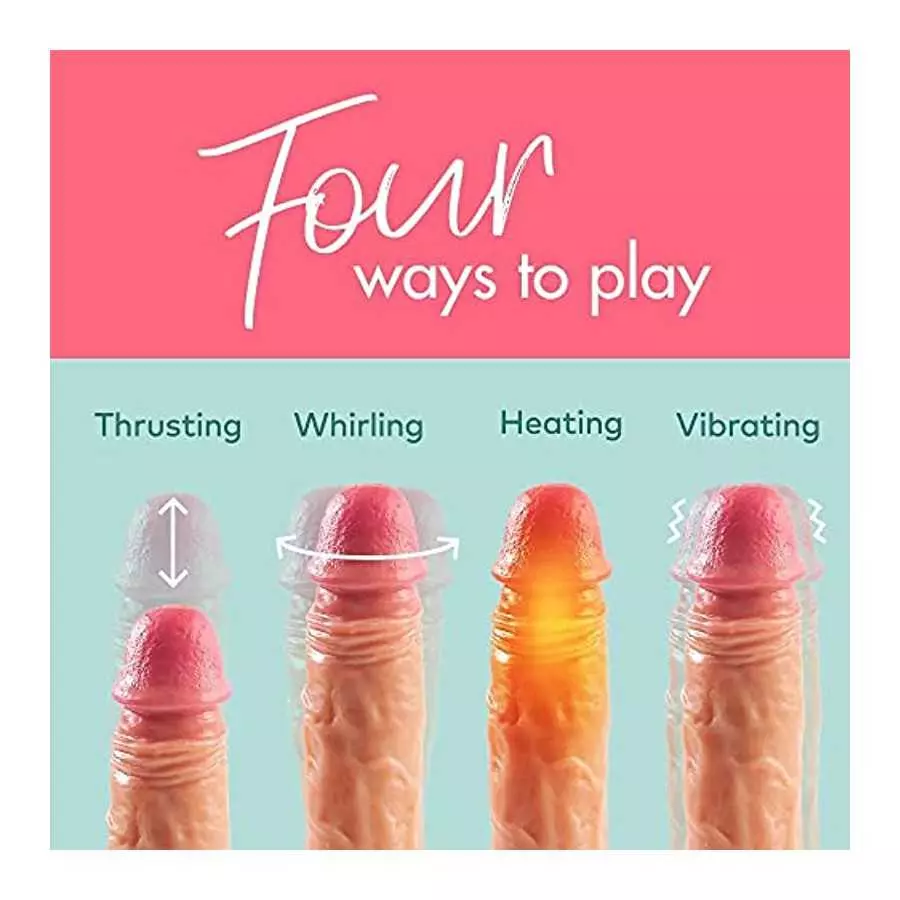 Thrusting Dildo Vibrator with Vibrating and Heating Realistic Vibrating Dildo with Big Size 8.7 inch for Women Sex Toy Silicone 