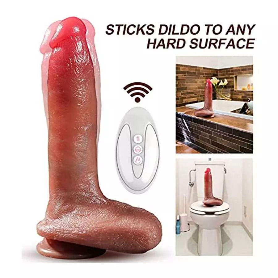 8.8in Ultra-Soft Thrusting Dildo Vibrator 10 Modes Vibration and Heating Realistic Vibrating Dildos with Remote Control for Vagi