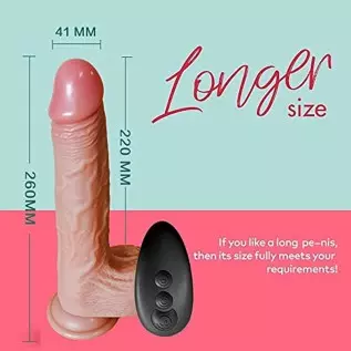 Thrusting Dildo Vibrator with Vibrating and Heating Realistic Vibrating Dildo with Big Size 8.7 inch for Women Sex Toy Silicone 
