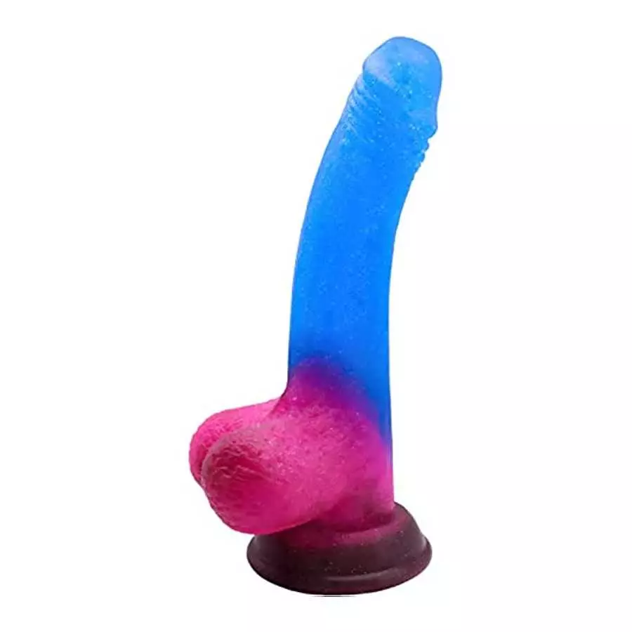 Liquid Silicone Realistic G Spot Dildo Adult Sex Toys for Women or Men, Gradient Color Strap on Jelly Dildos for Lesbians, Soft