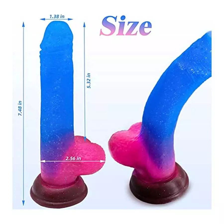 Liquid Silicone Realistic G Spot Dildo Adult Sex Toys for Women or Men, Gradient Color Strap on Jelly Dildos for Lesbians, Soft