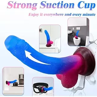 Liquid Silicone Realistic G Spot Dildo Adult Sex Toys for Women or Men, Gradient Color Strap on Jelly Dildos for Lesbians, Soft