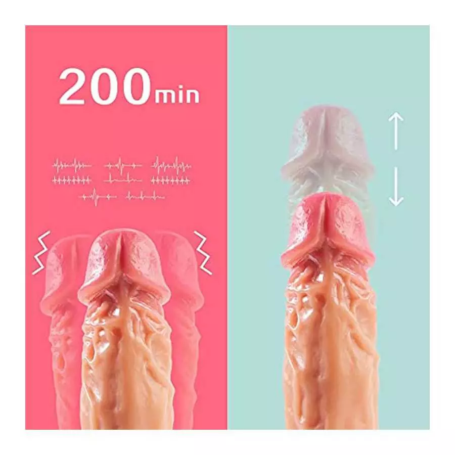 Thrusting Dildo Vibrator with Vibrating and Heating Realistic Vibrating Dildo with Big Size 8.7 inch for Women Sex Toy Silicone 