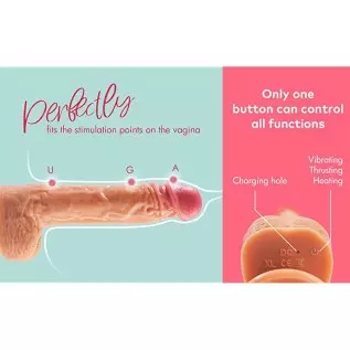 Thrusting Dildo Vibrator with Vibrating and Heating Realistic Vibrating Dildo with Big Size 8.7 inch for Women Sex Toy Silicone 