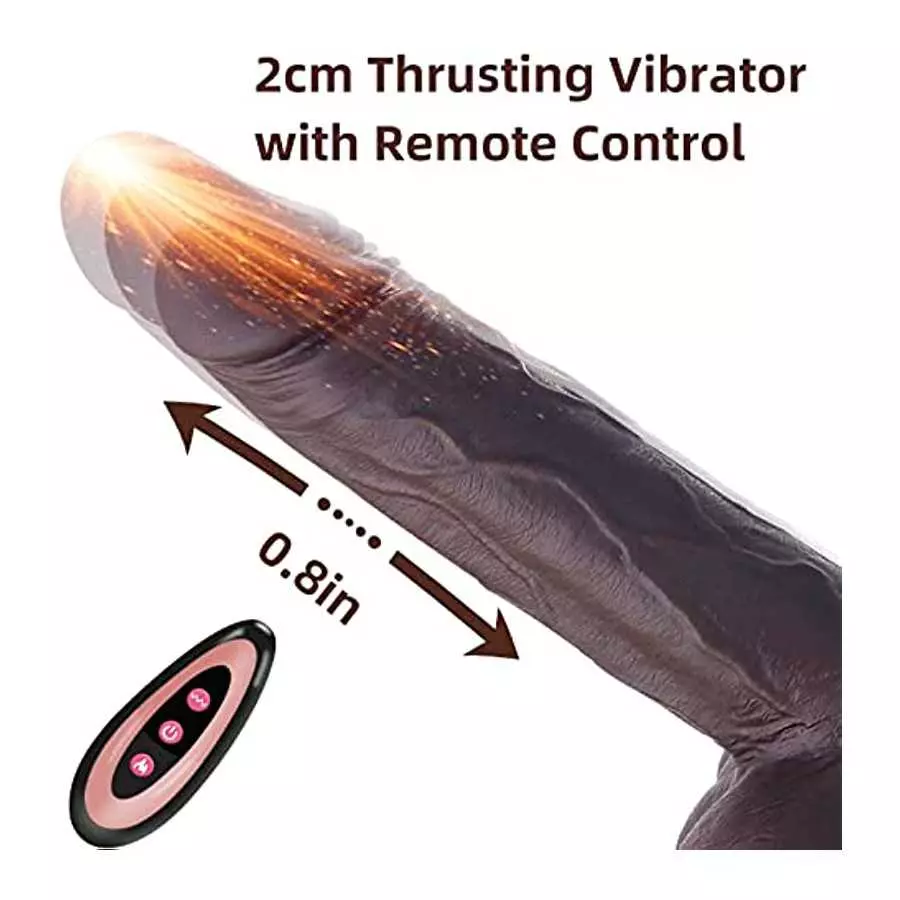 8.7" Realistic Vibrating Thrusting Dildo Vibrator Adult Sex Toy for Women 3 Thrusting & Rotation 9 Vibration & Licking Modes - H