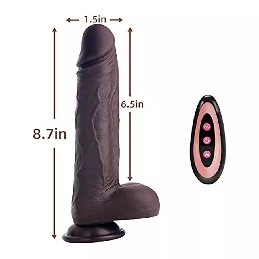 8.7" Realistic Vibrating Thrusting Dildo Vibrator Adult Sex Toy for Women 3 Thrusting & Rotation 9 Vibration & Licking Modes - H