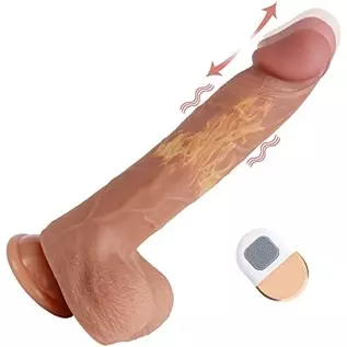 8.7 Inch Electric Dildo Thrusting Realistic Heating Penis, Vibrator with Strong Suction Cup, G Spot Clitoral Anal Dildo, Silicon
