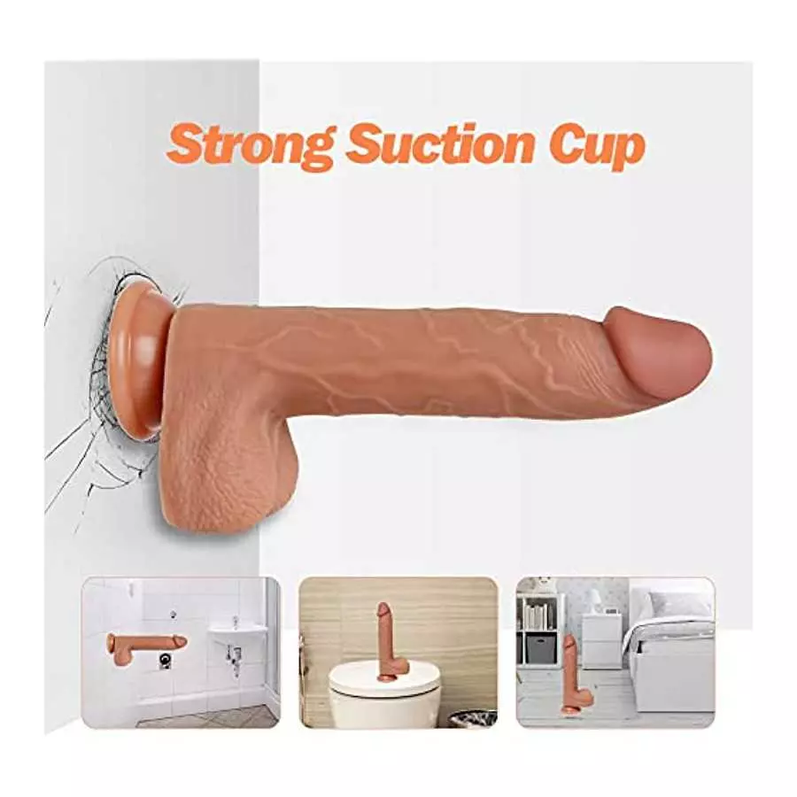 8.7 Inch Electric Dildo Thrusting Realistic Heating Penis, Vibrator with Strong Suction Cup, G Spot Clitoral Anal Dildo, Silicon
