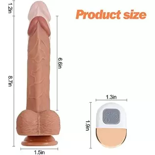 8.7 Inch Electric Dildo Thrusting Realistic Heating Penis, Vibrator with Strong Suction Cup, G Spot Clitoral Anal Dildo, Silicon