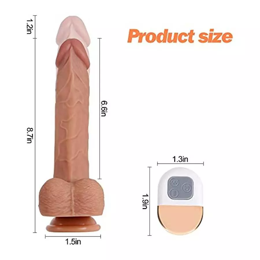 8.7 Inch Electric Dildo Thrusting Realistic Heating Penis, Vibrator with Strong Suction Cup, G Spot Clitoral Anal Dildo, Silicon