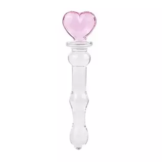 Epichao Novelties Glass Dildo Crystal Penis Glass Wand G-spot Stimulation Female Masturbator (Heart)