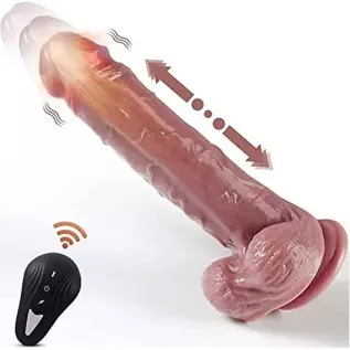 8" Thrusting Dildo Vibrator for Women, Realistic Silicone Dildos with 10 Vibrating Modes for G Spot Anal Vagina Stimulation, Adu