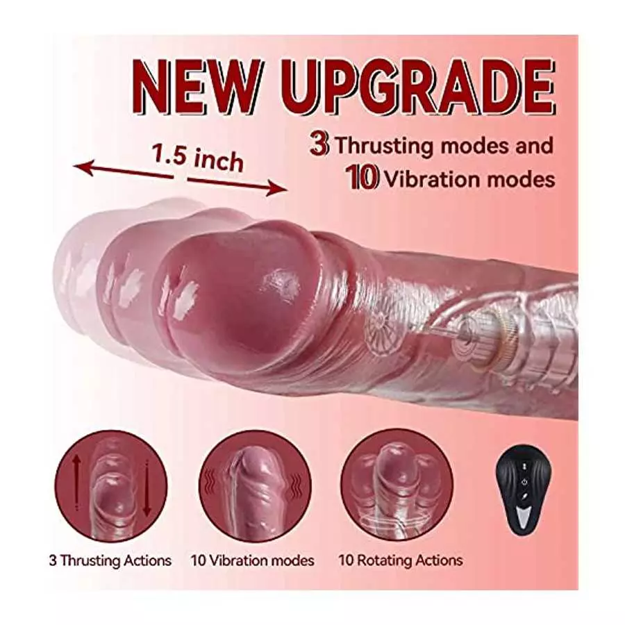 8" Thrusting Dildo Vibrator for Women, Realistic Silicone Dildos with 10 Vibrating Modes for G Spot Anal Vagina Stimulation, Adu