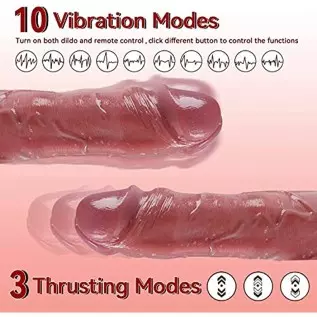 8" Thrusting Dildo Vibrator for Women, Realistic Silicone Dildos with 10 Vibrating Modes for G Spot Anal Vagina Stimulation, Adu