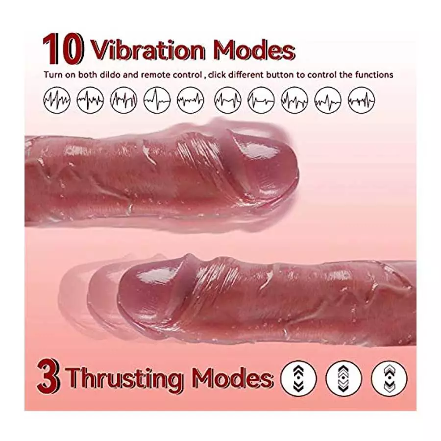 8" Thrusting Dildo Vibrator for Women, Realistic Silicone Dildos with 10 Vibrating Modes for G Spot Anal Vagina Stimulation, Adu