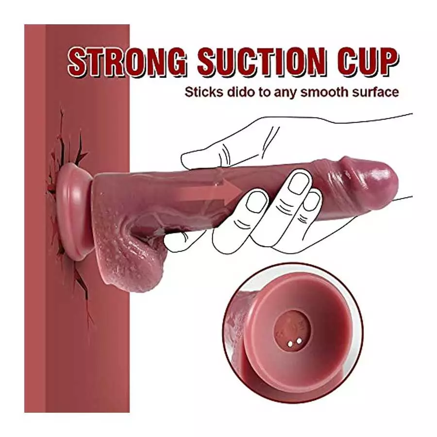 8" Thrusting Dildo Vibrator for Women, Realistic Silicone Dildos with 10 Vibrating Modes for G Spot Anal Vagina Stimulation, Adu