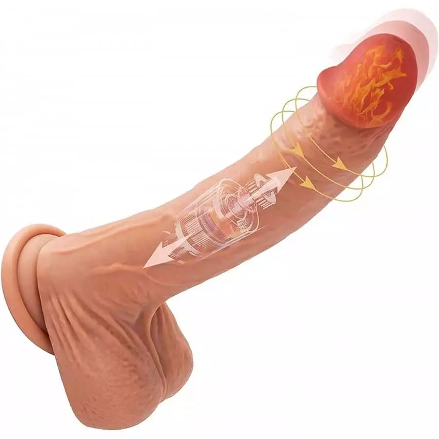 LOVENOTE Thrusting Vibrator Dildo for Women: Realistic Heating Vibrating Dildo Thruster Throat Trainer, Silicone Suction Cup Dil LOVENOTE Thrusting Vibrator Dildo for Women: Realistic Heating Vibrating Dildo Thruster Throat Trainer, Silicone Suction Cup Dil