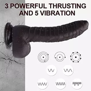Bukinler Thrusting Dildo Vibrator, Heating Telescopic Fantasy with 3 Thrusting 5 Vibrating Modes for G Spot Clitoral Anal Stimul Bukinler Thrusting Dildo Vibrator, Heating Telescopic Fantasy with 3 Thrusting 5 Vibrating Modes for G Spot Clitoral Anal Stimul