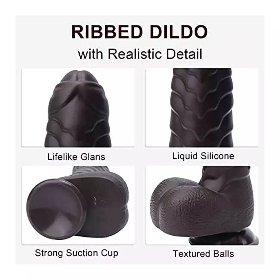 Bukinler Thrusting Dildo Vibrator, Heating Telescopic Fantasy with 3 Thrusting 5 Vibrating Modes for G Spot Clitoral Anal Stimul