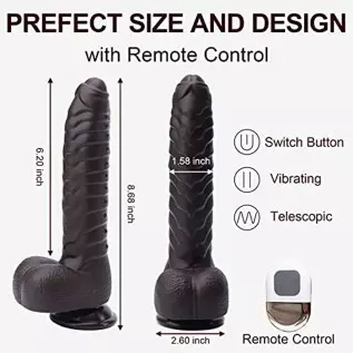 Bukinler Thrusting Dildo Vibrator, Heating Telescopic Fantasy with 3 Thrusting 5 Vibrating Modes for G Spot Clitoral Anal Stimul Bukinler Thrusting Dildo Vibrator, Heating Telescopic Fantasy with 3 Thrusting 5 Vibrating Modes for G Spot Clitoral Anal Stimul