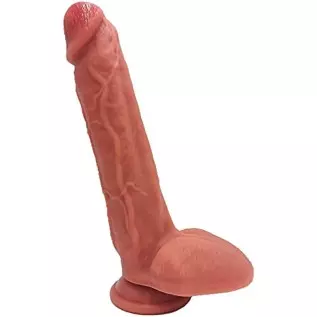 OIXGIRL 10 Inch Huge Realistic Dildo with Strong Suction Cup for Hands-Free Gaming,Dual-Layered Liquid Silicone Thick Dildo,Flex