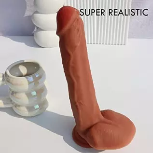 OIXGIRL 10 Inch Huge Realistic Dildo with Strong Suction Cup for Hands-Free Gaming,Dual-Layered Liquid Silicone Thick Dildo,Flex