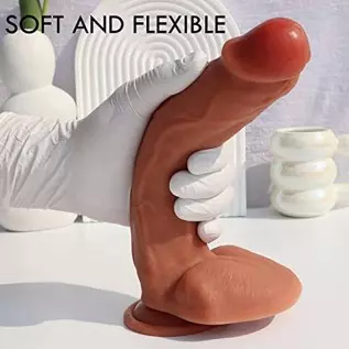 OIXGIRL 10 Inch Huge Realistic Dildo with Strong Suction Cup for Hands-Free Gaming,Dual-Layered Liquid Silicone Thick Dildo,Flex