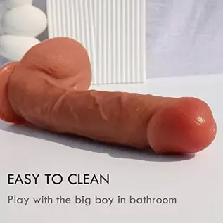 OIXGIRL 10 Inch Huge Realistic Dildo with Strong Suction Cup for Hands-Free Gaming,Dual-Layered Liquid Silicone Thick Dildo,Flex