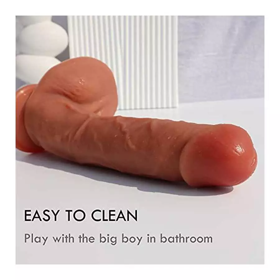 OIXGIRL 10 Inch Huge Realistic Dildo with Strong Suction Cup for Hands-Free Gaming,Dual-Layered Liquid Silicone Thick Dildo,Flex