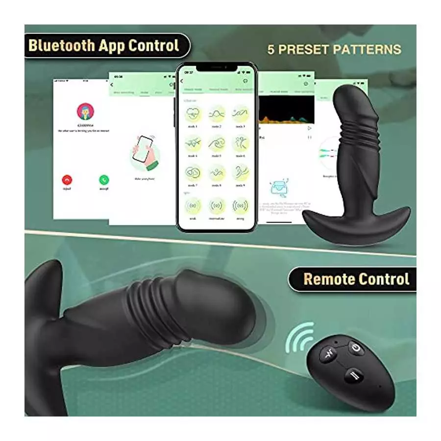 Adult&nbsp;Sex&nbsp;Toy&nbsp;for Men Women Thrusting&nbsp;Anal&nbsp;Vibrators&nbsp;with&nbsp;APP&nbsp;Remote Control Prostate&nbsp;Massager with 9 Vibrating & 3 Thrusting, A