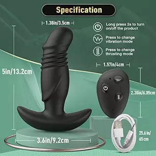 Adult Sex Toy for Men Women Thrusting Anal Vibrators with APP Remote Control Prostate Massager with 9 Vibrating & 3 Thrusting, A Adult Sex Toy for Men Women Thrusting Anal Vibrators with APP Remote Control Prostate Massager with 9 Vibrating & 3 Thrusting, A