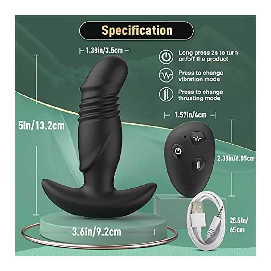 Adult&nbsp;Sex&nbsp;Toy&nbsp;for Men Women Thrusting&nbsp;Anal&nbsp;Vibrators&nbsp;with&nbsp;APP&nbsp;Remote Control Prostate&nbsp;Massager with 9 Vibrating & 3 Thrusting, A
