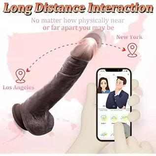 APP Black Realistic Thrusting Vibrating Dildo Vibrator Adult Sex Toys for Women, 8.5 inch Multiple Modes Strong Suction Cup Sili APP Black Realistic Thrusting Vibrating Dildo Vibrator Adult Sex Toys for Women, 8.5 inch Multiple Modes Strong Suction Cup Sili