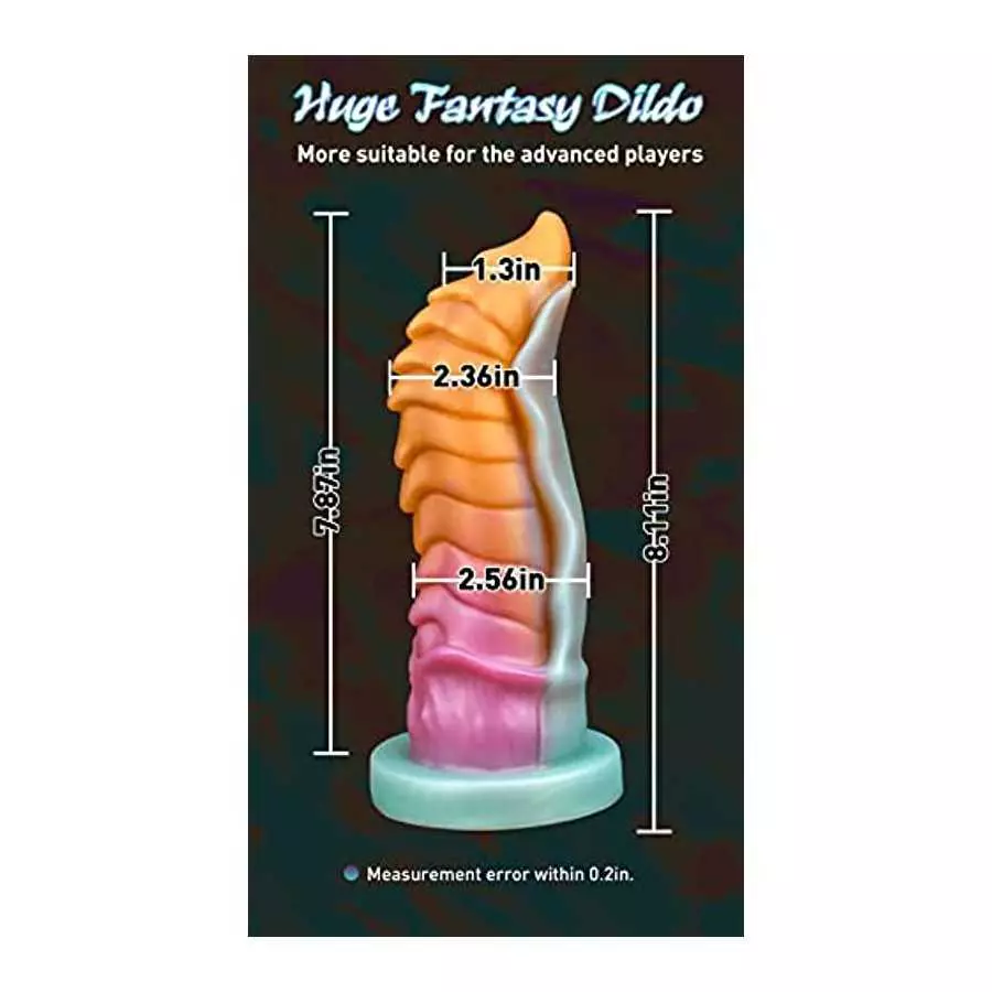 8.25" Girth G-Spot Dildo Huge Silicone Dildo with Strong Suction Cup, Thick Alien Dragon Dildos Prostate Stimulation for Hands-F