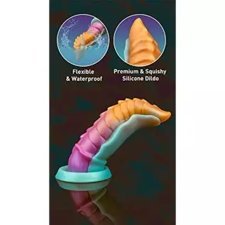 8.25" Girth G-Spot Dildo Huge Silicone Dildo with Strong Suction Cup, Thick Alien Dragon Dildos Prostate Stimulation for Hands-F