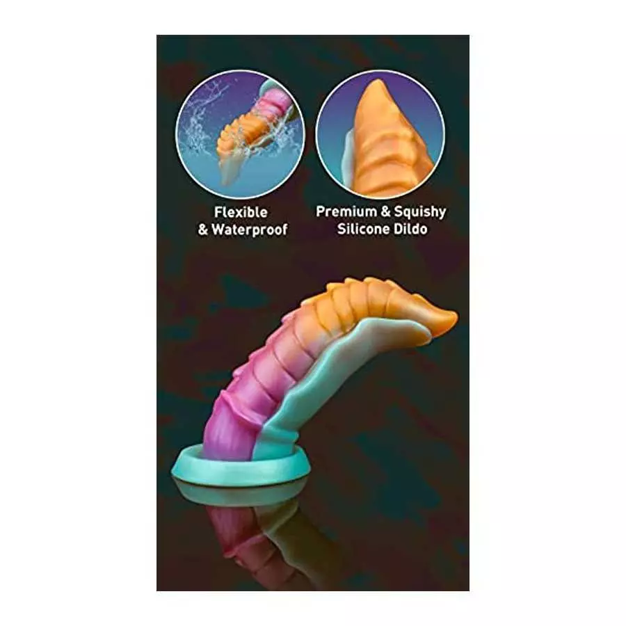 8.25" Girth G-Spot Dildo Huge Silicone Dildo with Strong Suction Cup, Thick Alien Dragon Dildos Prostate Stimulation for Hands-F