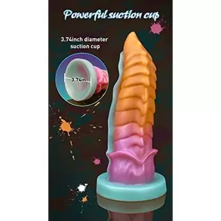 8.25" Girth G-Spot Dildo Huge Silicone Dildo with Strong Suction Cup, Thick Alien Dragon Dildos Prostate Stimulation for Hands-F