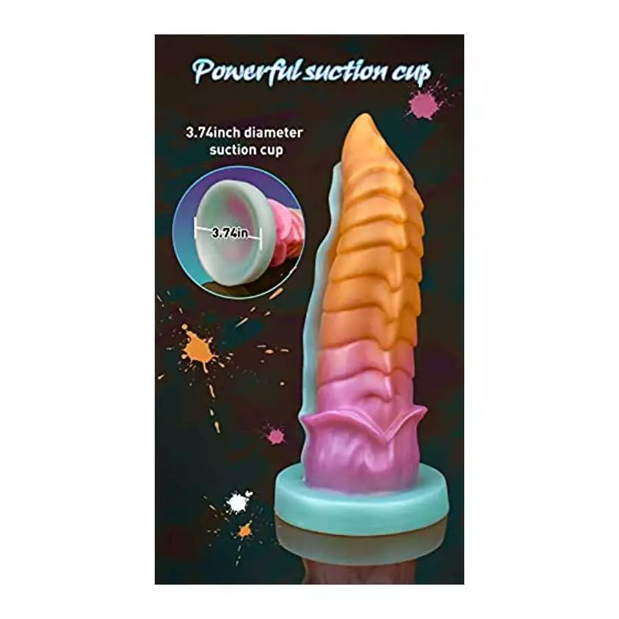 8.25" Girth G-Spot Dildo Huge Silicone Dildo with Strong Suction Cup, Thick Alien Dragon Dildos Prostate Stimulation for Hands-F